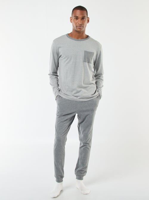 Ensemble pyjama long t-shirt + pantalon - 2 pièces - Kiabi