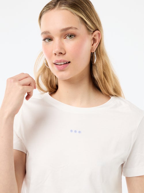 Ensemble pyjama long t-shirt + pantalon à carreaux -  2 pièces - Kiabi