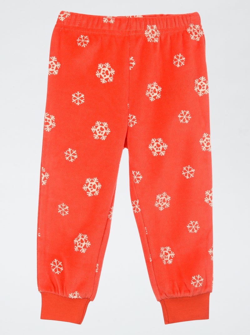 Ensemble pyjama 'Pat' Patrouille' long T-shirt + pantalon en velours - 2 pièces Rouge - Kiabi