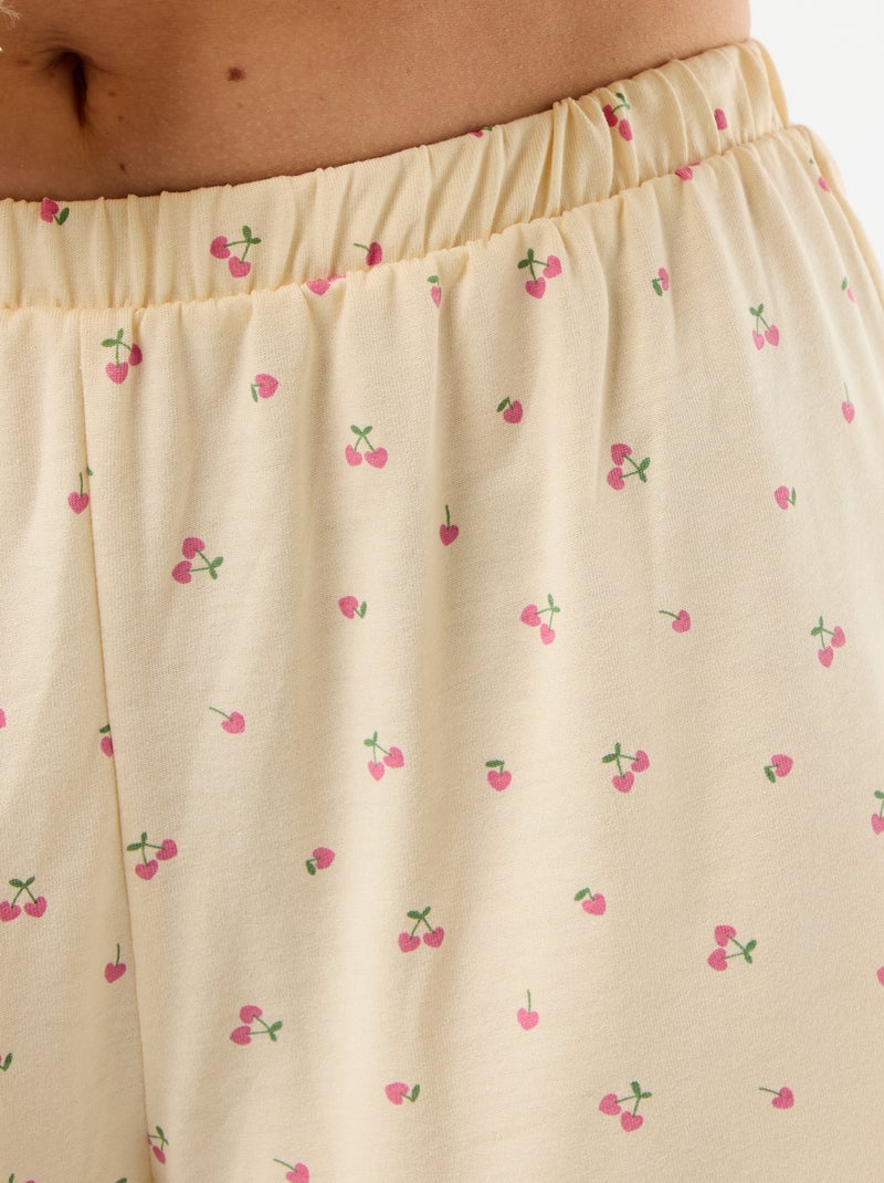 Ensemble pyjama short imprimé - 2 pièces Jaune - Kiabi