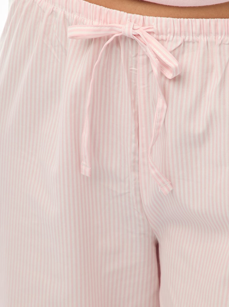 Ensemble pyjama t-shirt + pantalon en popeline 'Angel' - 2 pièces Rose - Kiabi