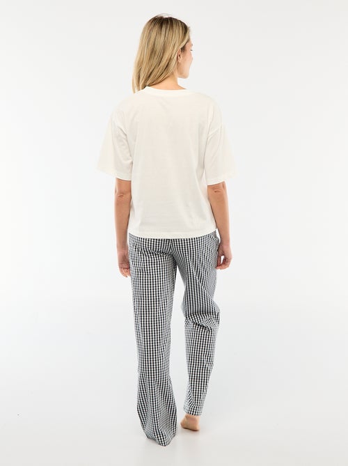 Ensemble pyjama t-shirt + pantalon en popeline 'Minnie' - 2 pièces - Kiabi