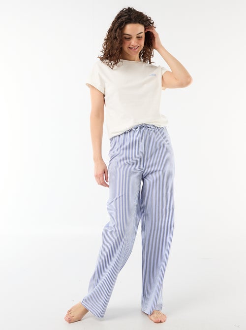 Ensemble pyjama tee-shirt + pantalon à carreaux - 2 pièces - Kiabi