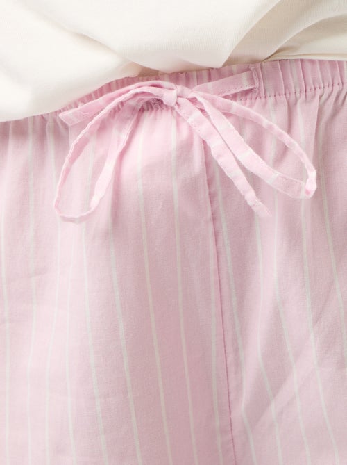 Ensemble pyjama tee-shirt + pantalon à carreaux - 2 pièces - Kiabi