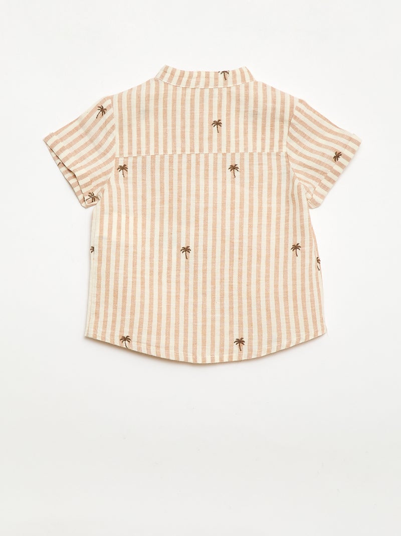 Ensemble rayé 2 pièces - chemise + short Beige - Kiabi