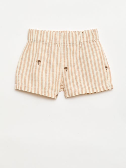 Ensemble rayé 2 pièces - chemise + short - Kiabi