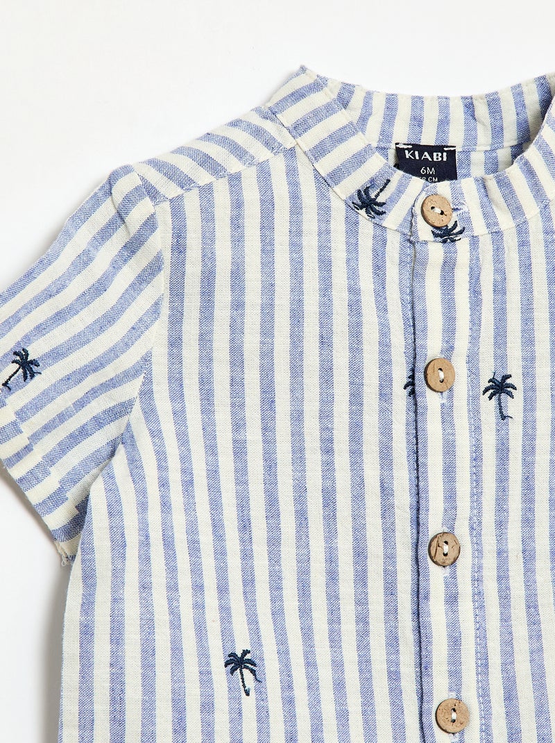 Ensemble rayé 2 pièces - chemise + short Bleu - Kiabi