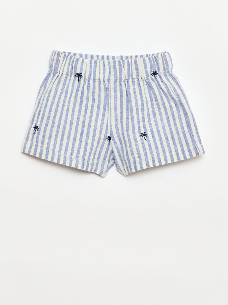 Ensemble rayé 2 pièces - chemise + short Bleu - Kiabi