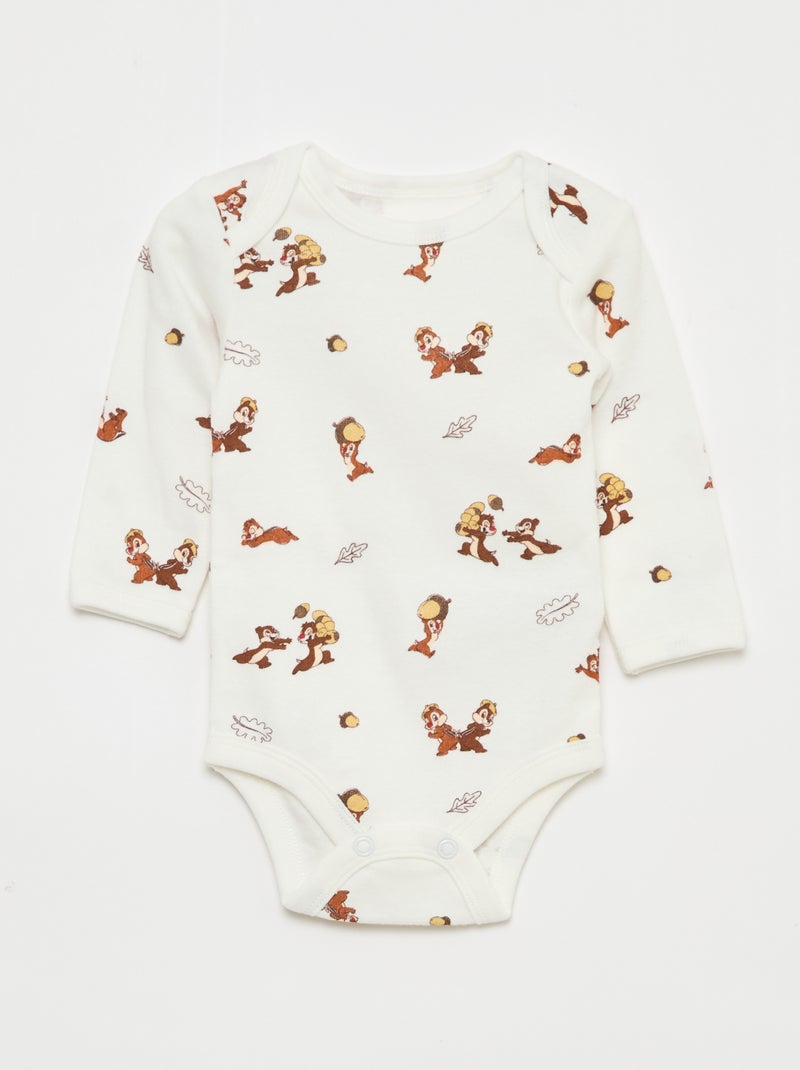 Ensemble salopette dors-bien + body manches longues 'Disney' Beige - Kiabi