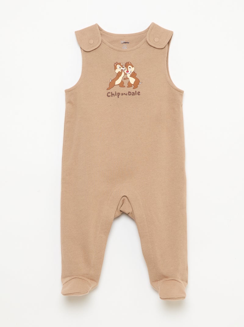 Ensemble salopette dors-bien + body manches longues 'Disney' Beige - Kiabi