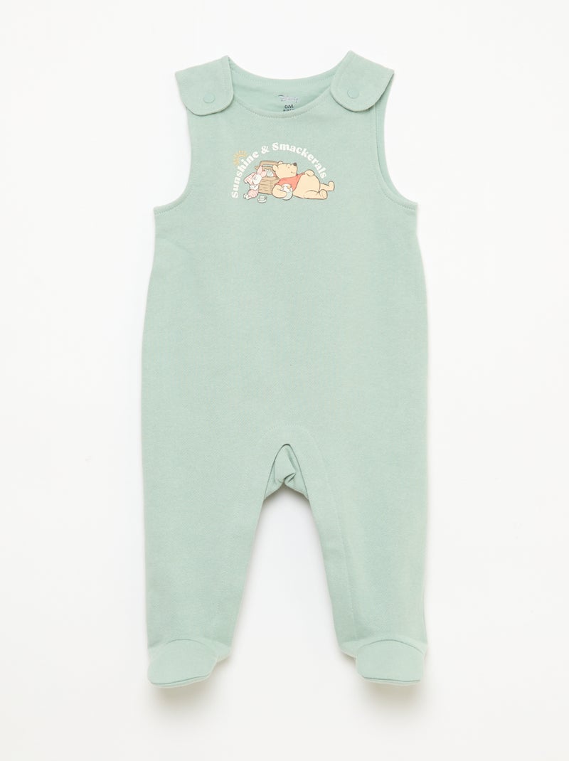 Ensemble salopette dors-bien + body manches longues 'Disney' Vert - Kiabi