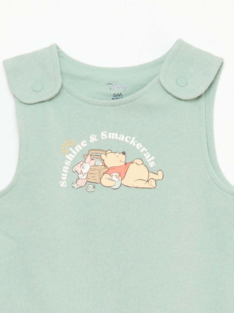 Ensemble salopette dors-bien + body manches longues 'Disney' Vert - Kiabi