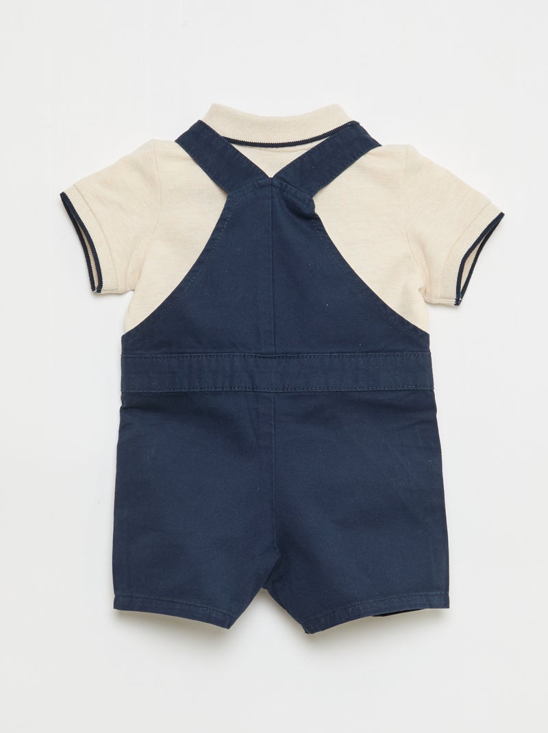 Ensemble salopette + polo - 2 pièces Bleu - Kiabi