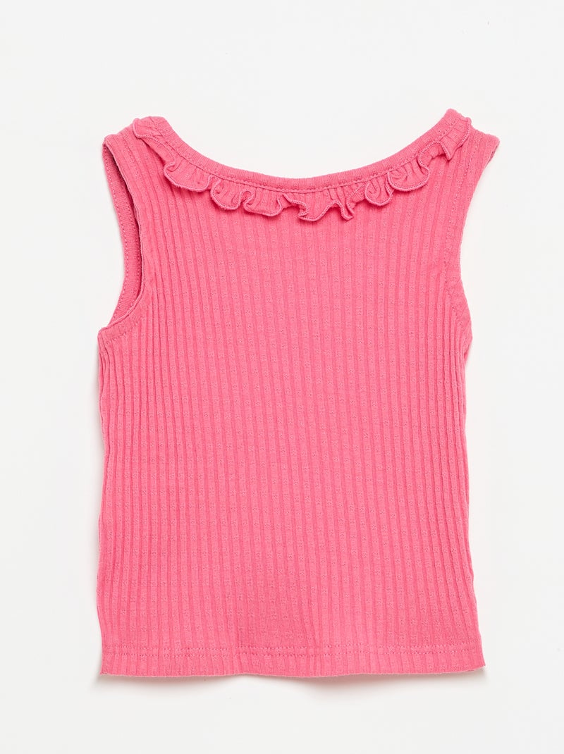 Ensemble short + débardeur en maille pointelle Rose - Kiabi