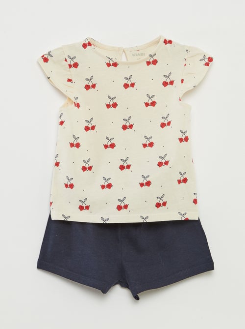 Ensemble short + t-shirt volanté - 2 pièces - Kiabi