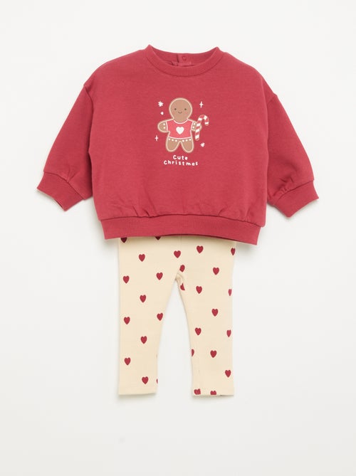 Ensemble sweat imprimé + legging - Kiabi
