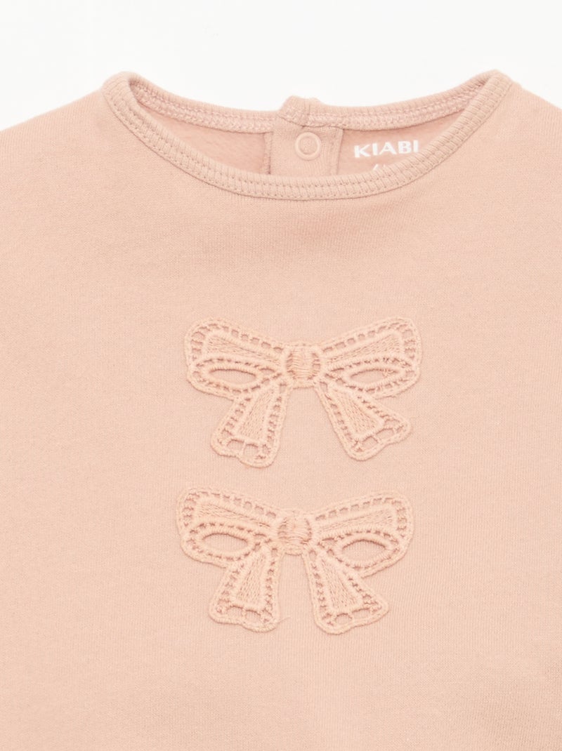 Ensemble sweat + jogging fantaisie Vieux rose - Kiabi