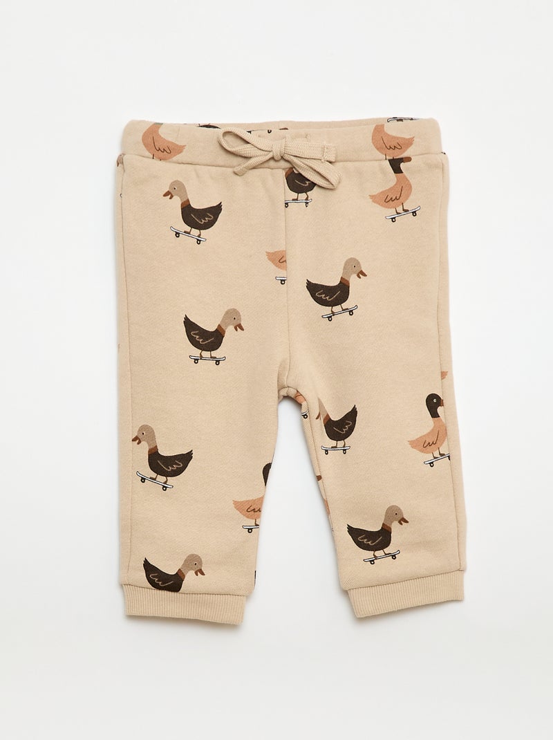 Ensemble sweat + jogging imprimé fantaisie - 2 pièces Beige - Kiabi