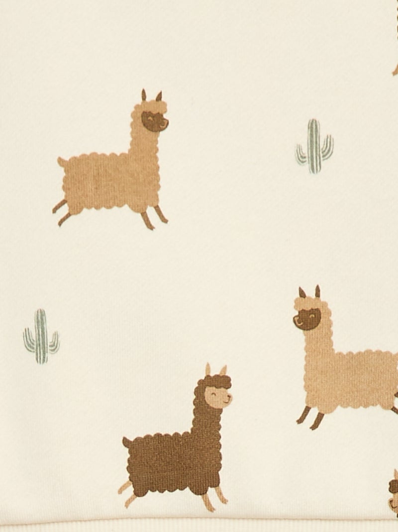 Ensemble sweat + jogging imprimé fantaisie - 2 pièces Beige - Kiabi