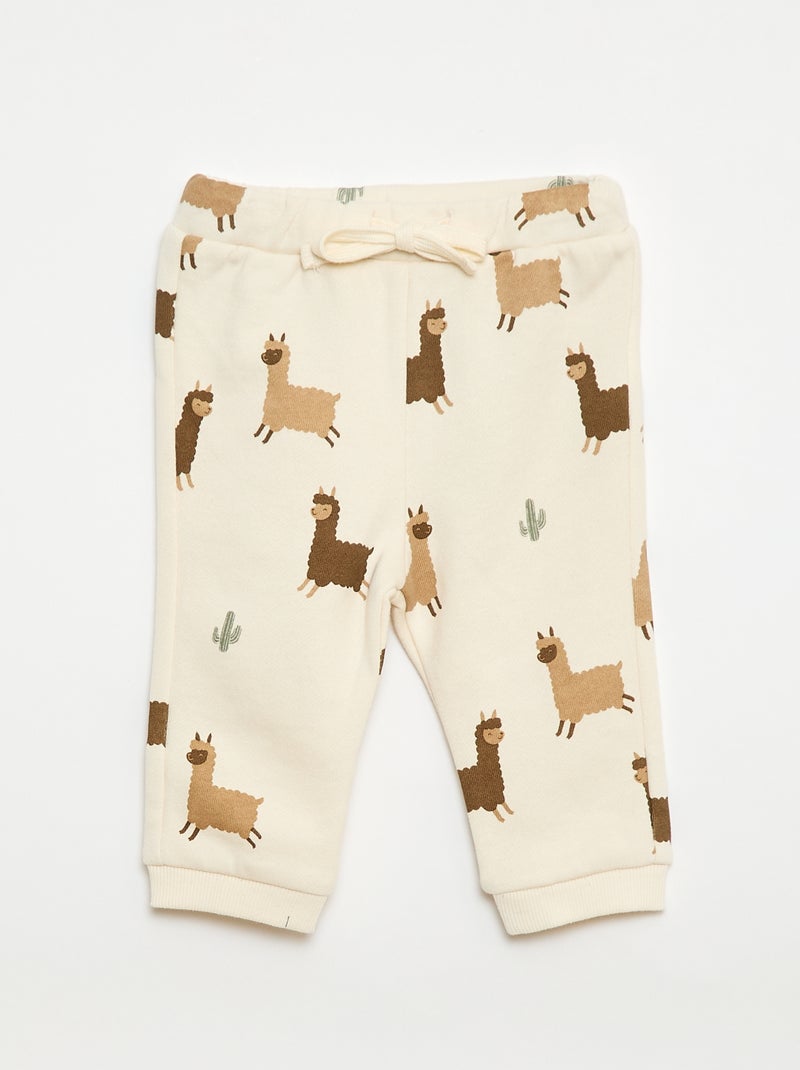 Ensemble sweat + jogging imprimé fantaisie - 2 pièces Beige - Kiabi