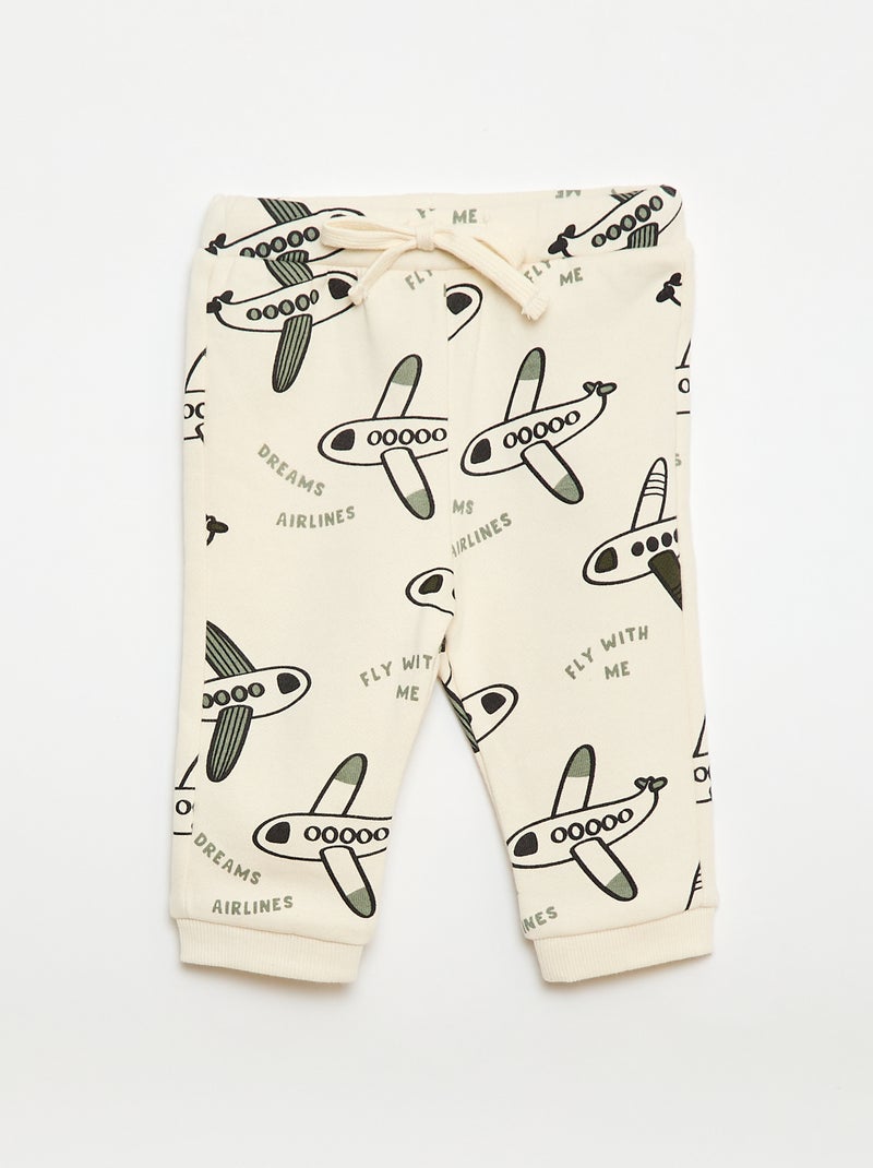 Ensemble sweat + jogging imprimé fantaisie - 2 pièces Beige - Kiabi