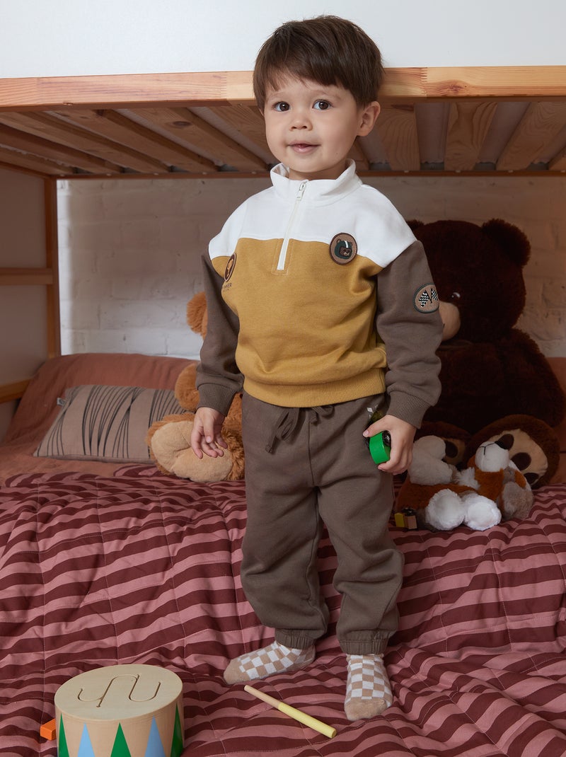 Ensemble sweat + pantalon de jogging Jaune - Kiabi
