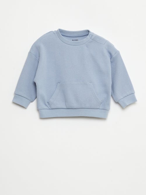 Ensemble sweat + pantalon en matière nid d'abeilles - 2 pièces - Kiabi