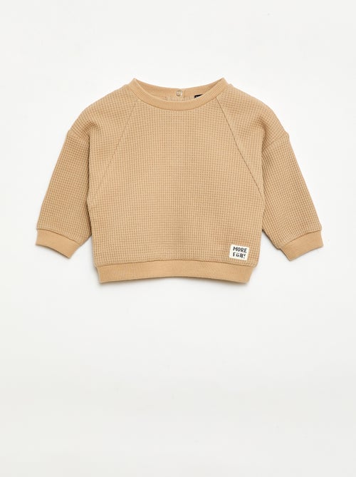 Ensemble sweat + pantalon en nid d'abeilles - 2 pièces - Kiabi