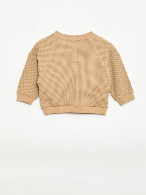 Ensemble sweat + pantalon en nid d'abeilles - 2 pièces - Kiabi