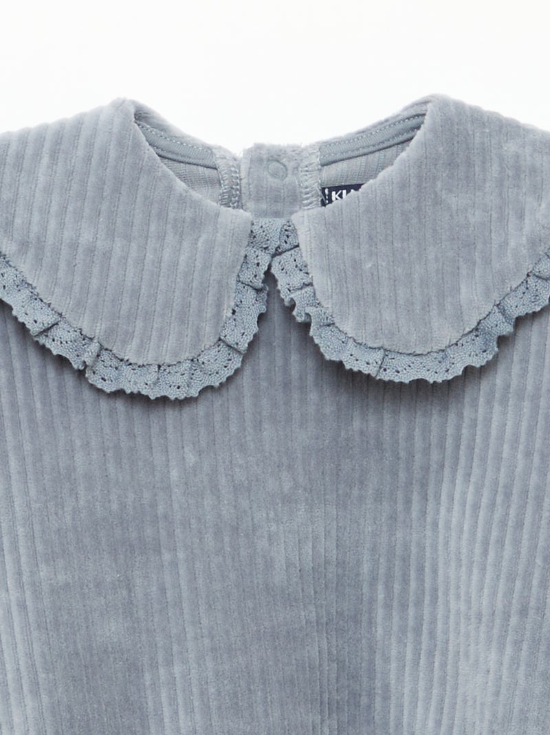 Ensemble sweat + pantalon en velours côtelé Bleu - Kiabi