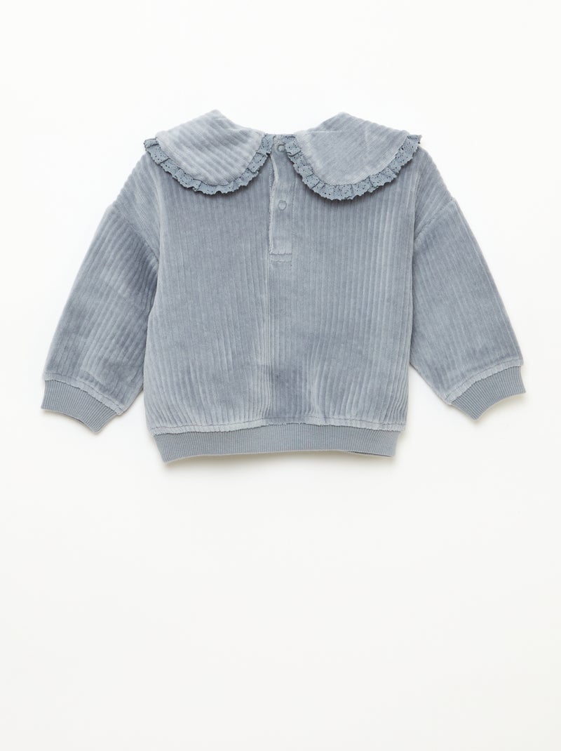 Ensemble sweat + pantalon en velours côtelé Bleu - Kiabi