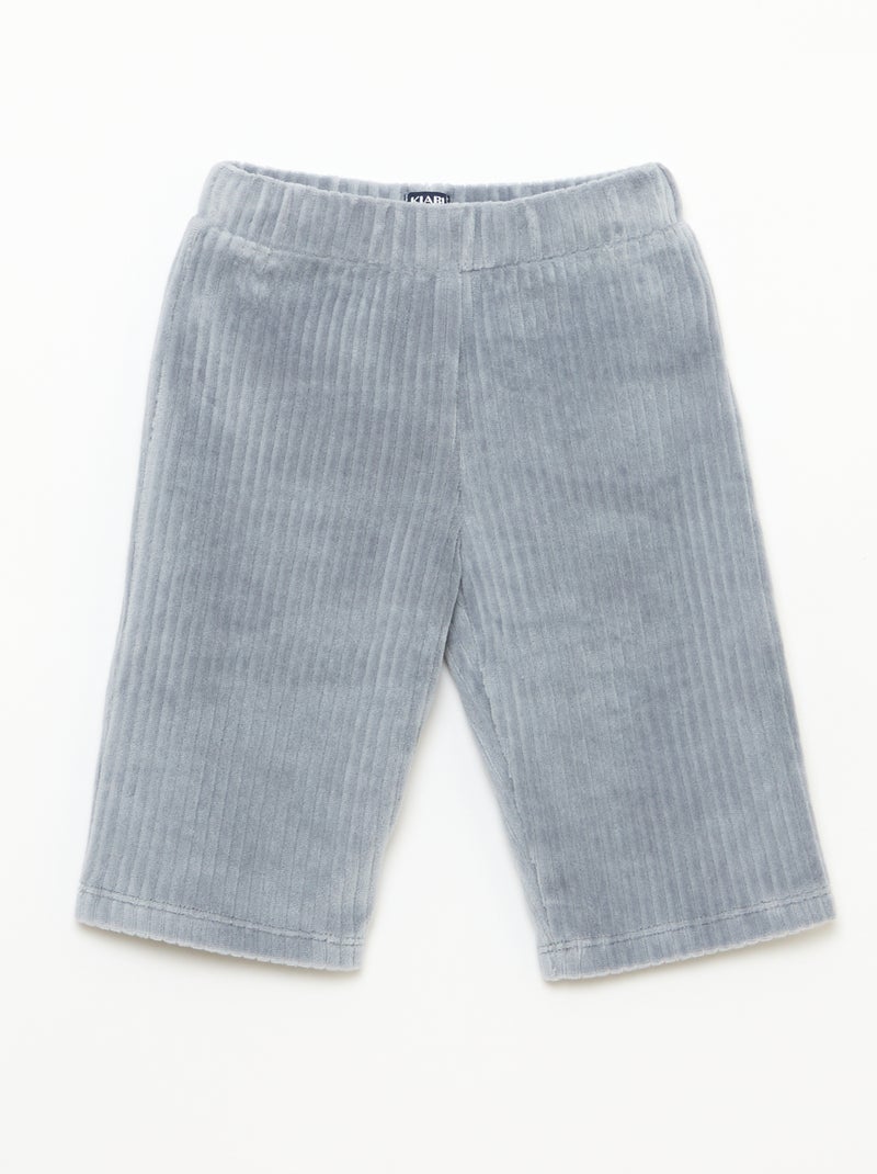 Ensemble sweat + pantalon en velours côtelé Bleu - Kiabi