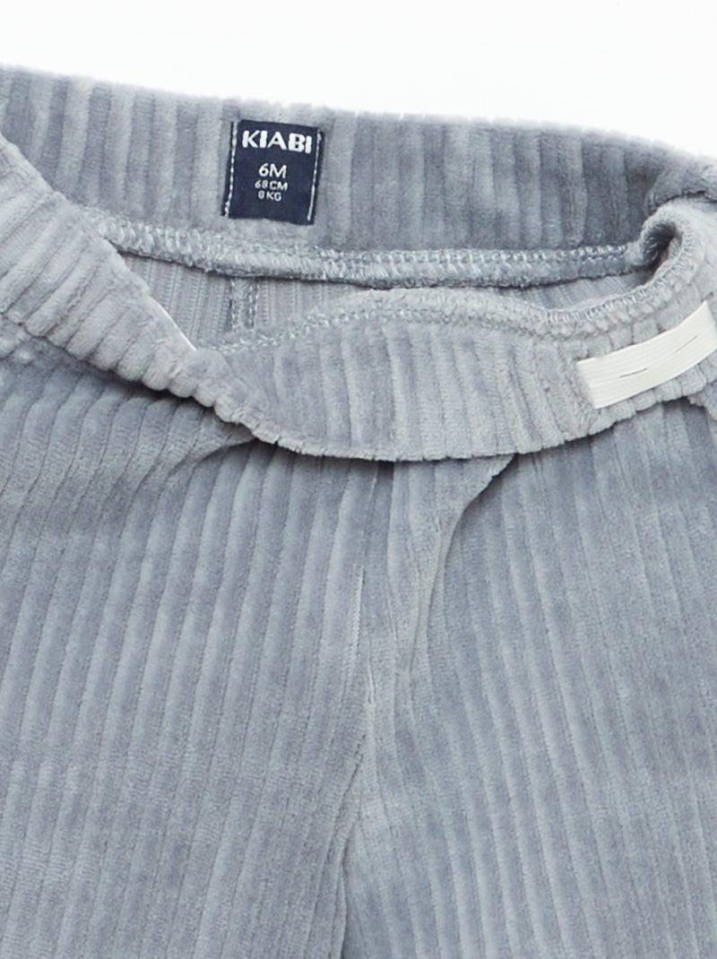 Ensemble sweat + pantalon en velours côtelé Bleu - Kiabi