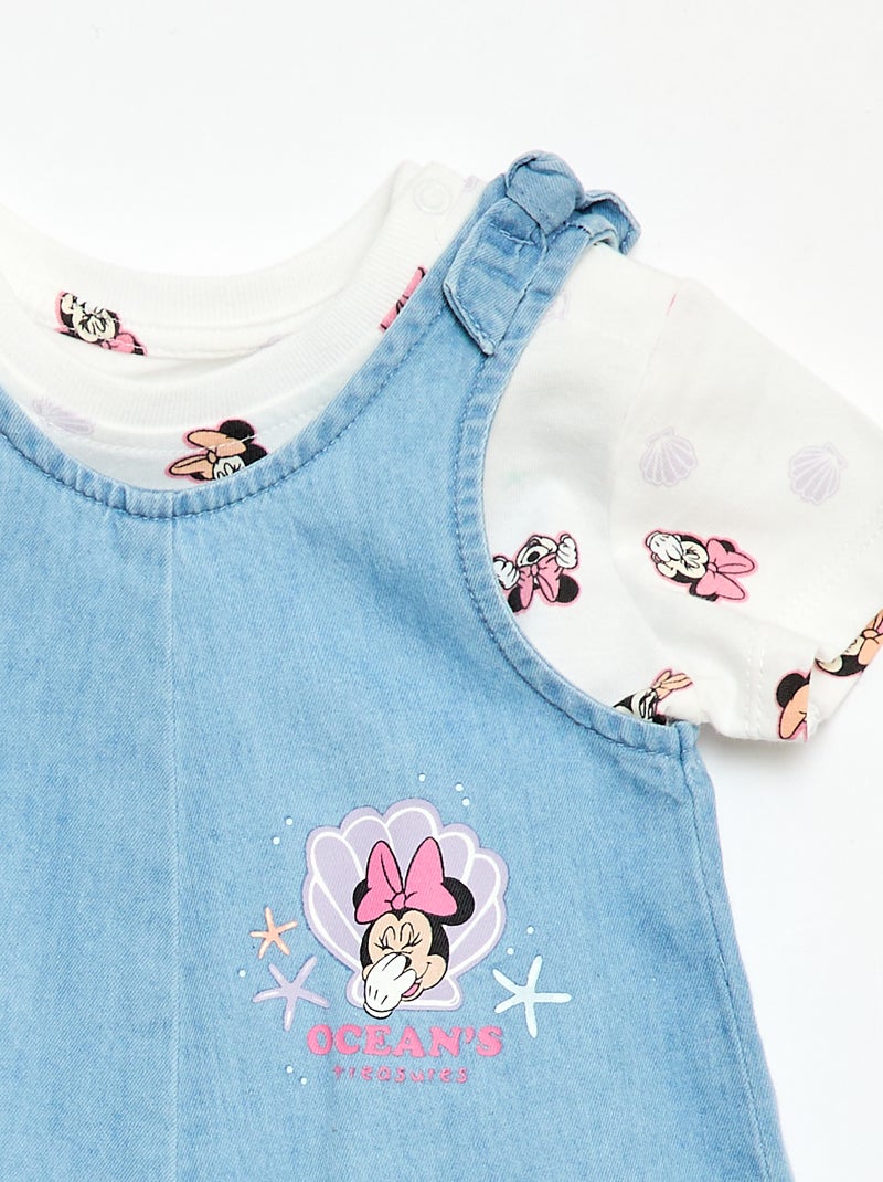 Ensemble t-shirt + combishort 'Disney' 'Mickey' Blanc - Kiabi