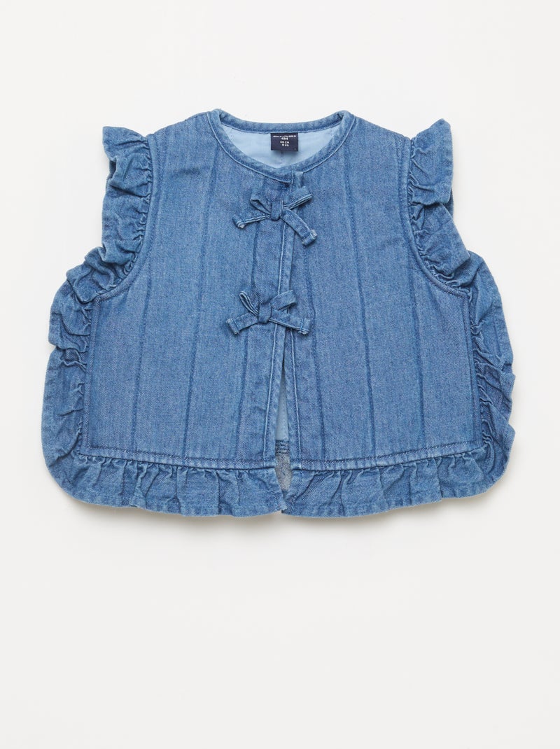 Ensemble t-shirt + legging + gilet - 3 pièces Bleu - Kiabi