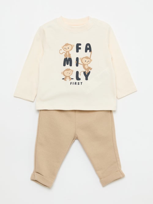 Ensemble t-shirt + pantalon - 2 pièces - Kiabi