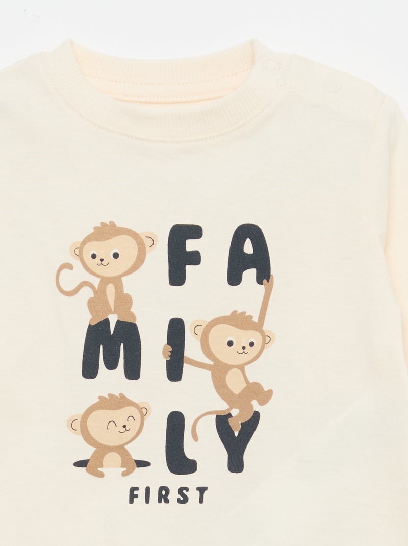 Ensemble t-shirt + pantalon - 2 pièces Beige - Kiabi