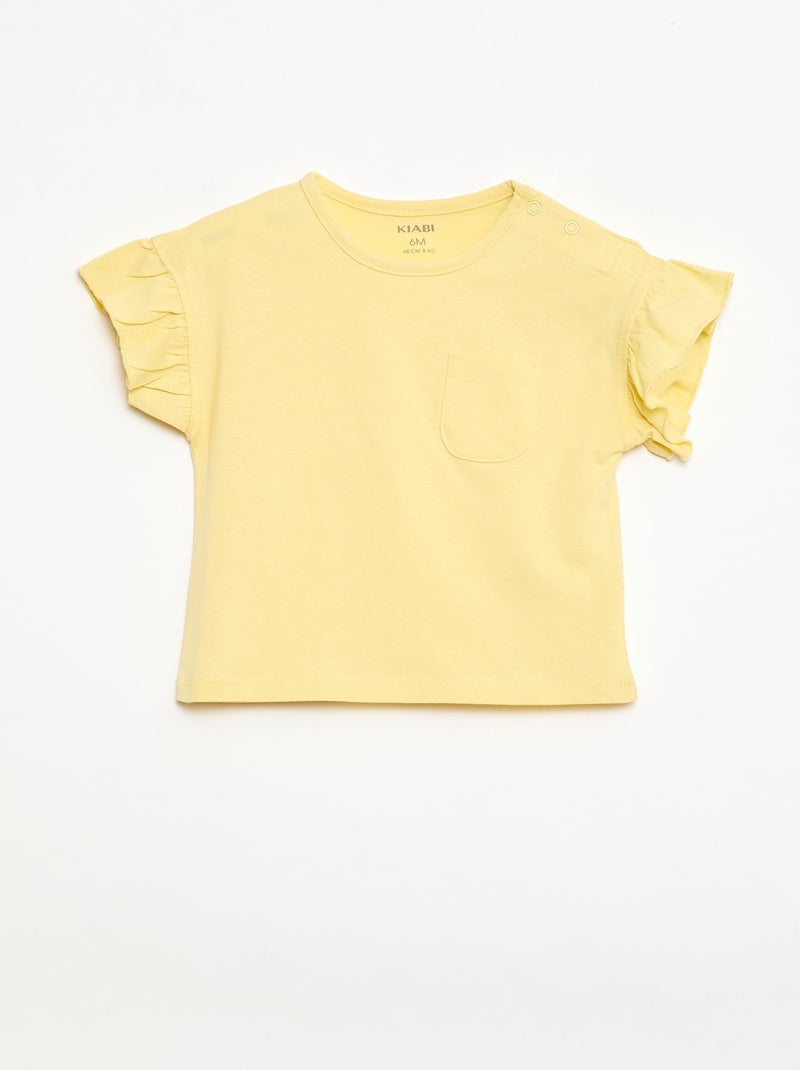 Ensemble t-shirt + pantalon - 2 poches Jaune - Kiabi