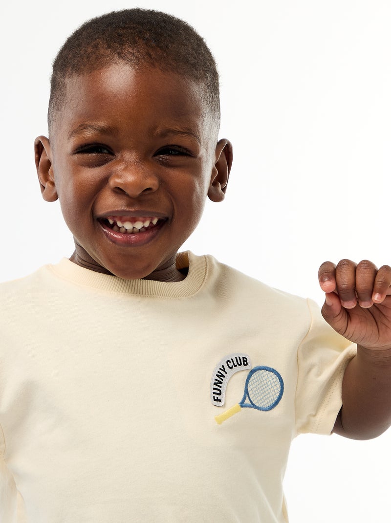 Ensemble t-shirt + pantalon en denim - 2 pièces Bleu - Kiabi