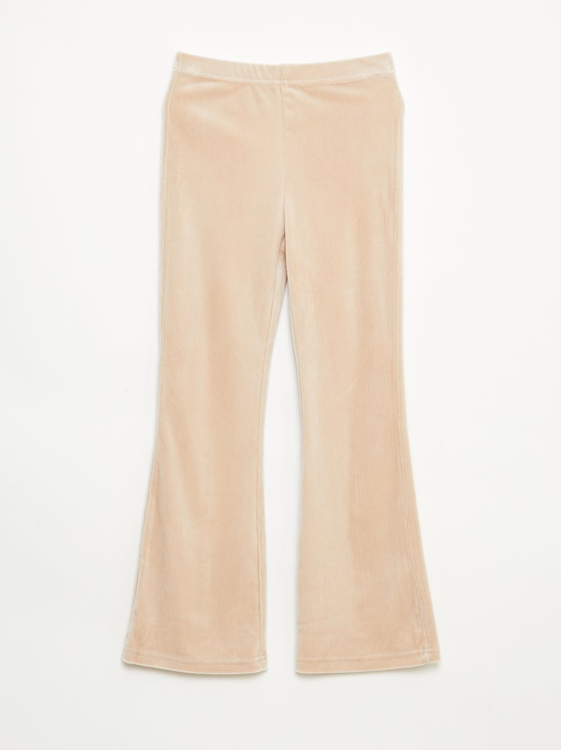 Ensemble t-shirt + pantalon en velours - 2 pièces Beige - Kiabi