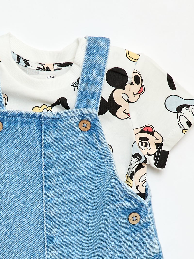 Ensemble t-shirt + salopette 'Mickey' 'Disney' - 2 pièces Blanc - Kiabi
