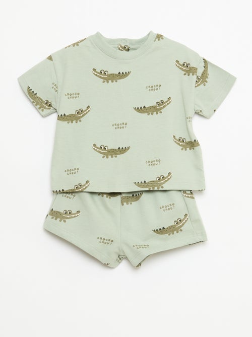 Ensemble t-shirt + short à motif - 2 pièces - Kiabi