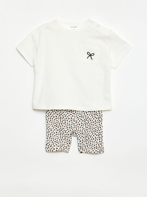 Ensemble T-shirt + short cycliste côtelé - 2 pièces - Kiabi