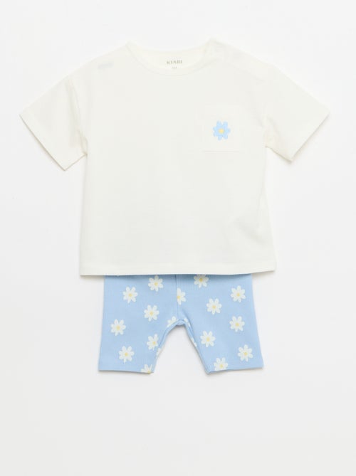Ensemble T-shirt + short cycliste côtelé - 2 pièces - Kiabi