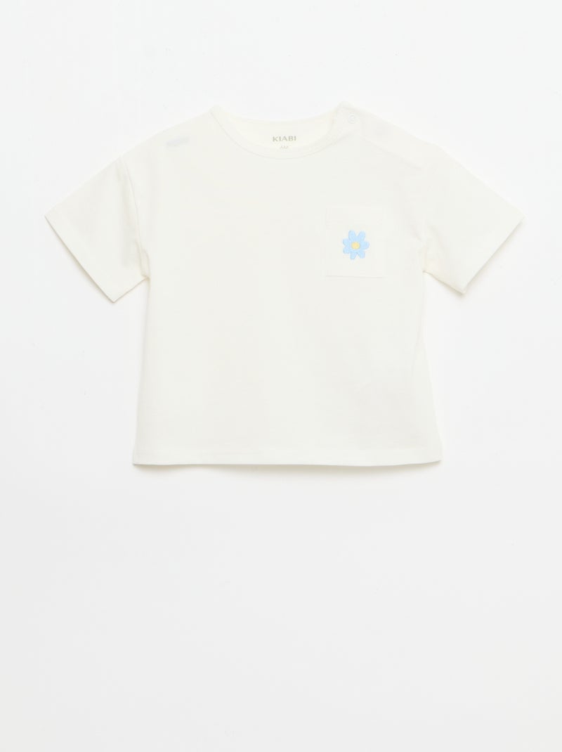 Ensemble T-shirt + short cycliste côtelé - 2 pièces Bleu - Kiabi