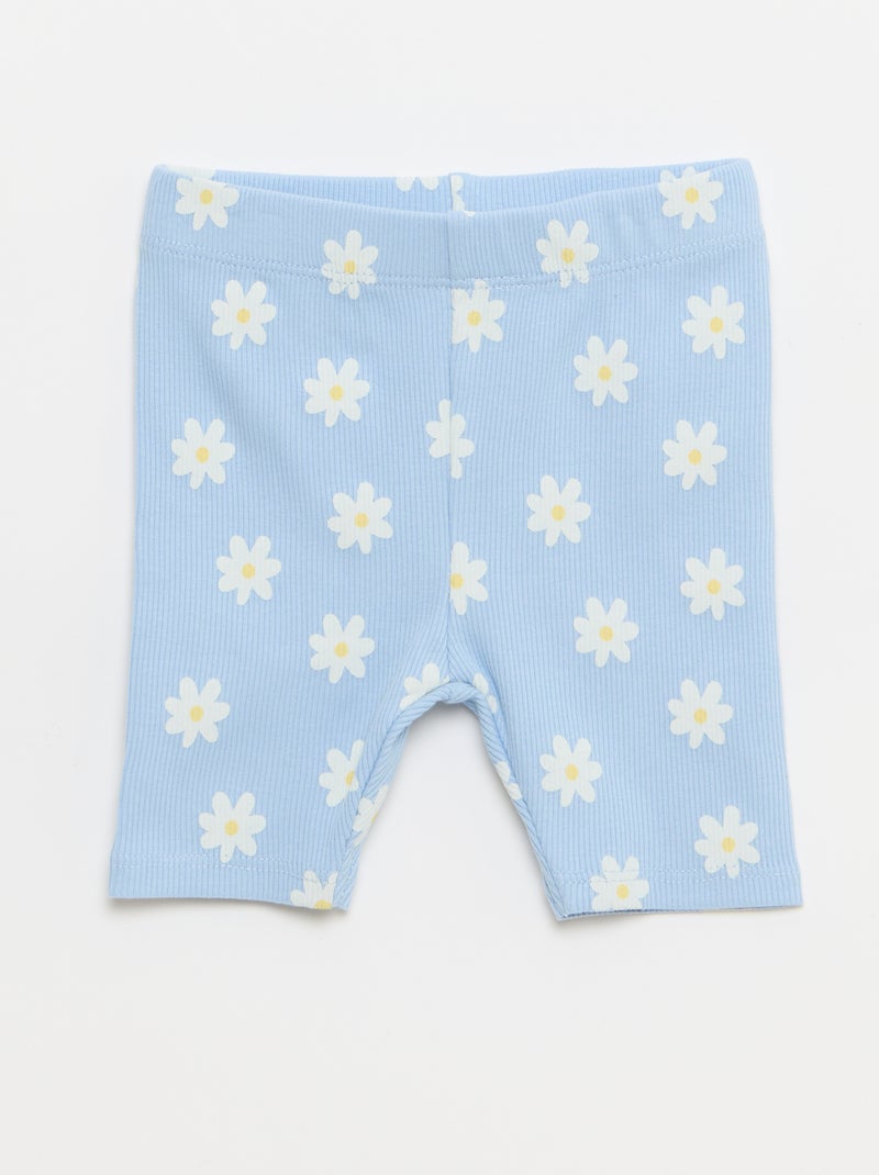 Ensemble T-shirt + short cycliste côtelé - 2 pièces Bleu - Kiabi