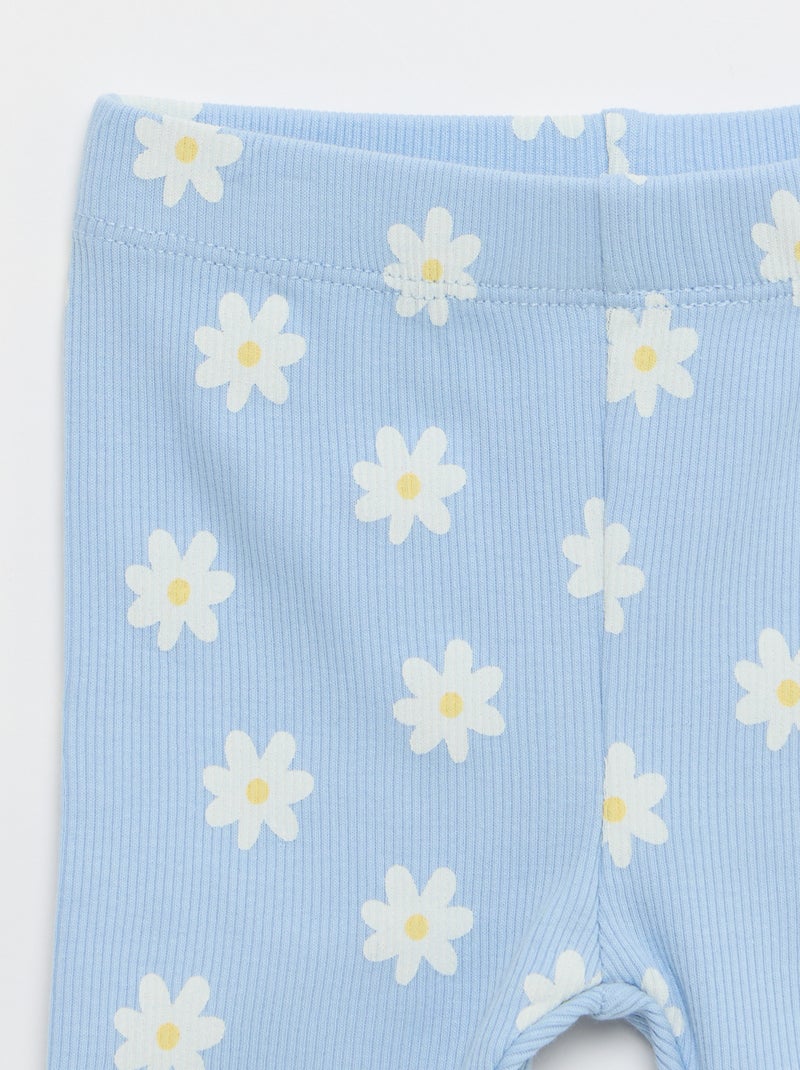 Ensemble T-shirt + short cycliste côtelé - 2 pièces Bleu - Kiabi