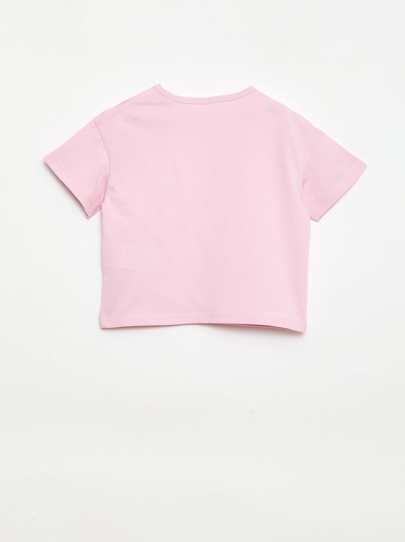 Ensemble T-shirt + short cycliste côtelé - 2 pièces Rose - Kiabi