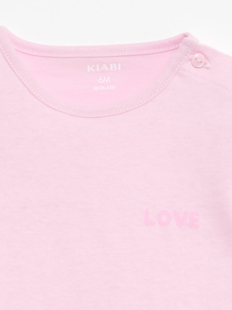 Ensemble T-shirt + short Rose - Kiabi