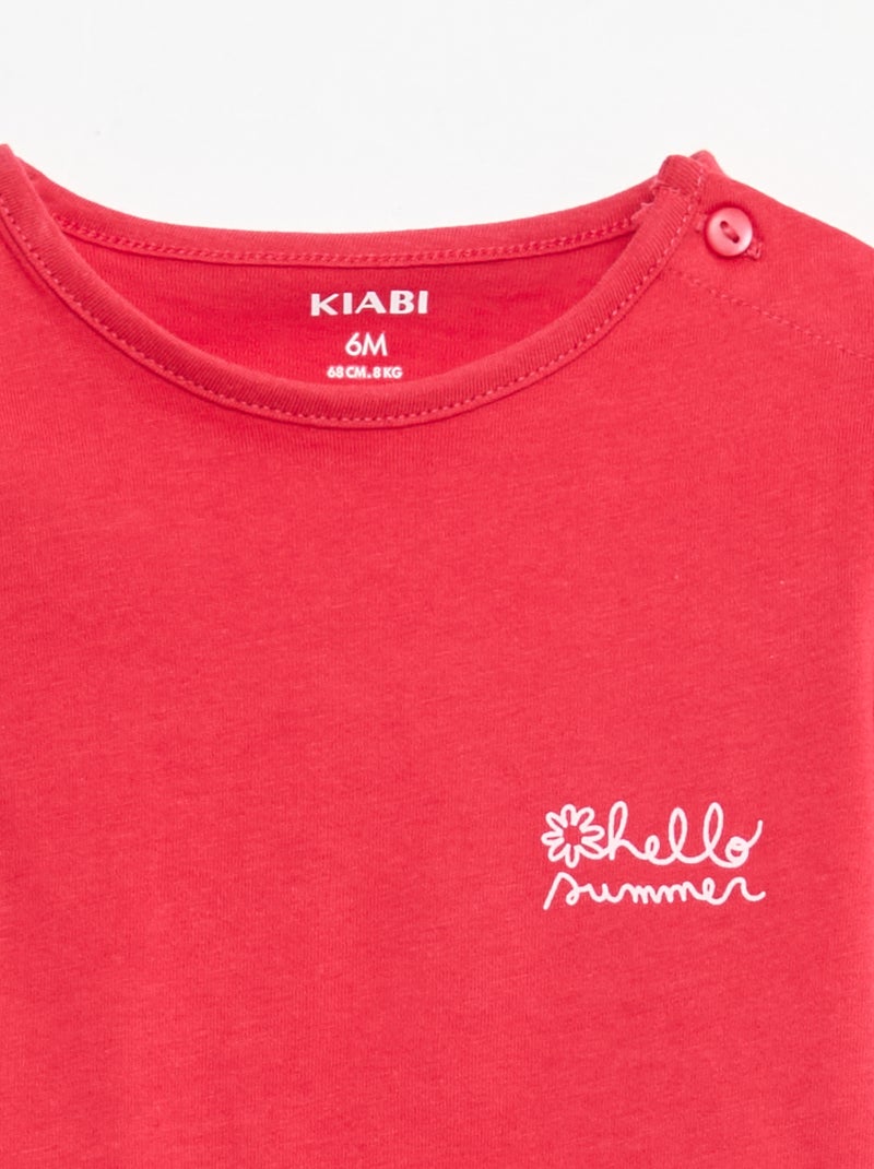Ensemble T-shirt + short Rouge - Kiabi